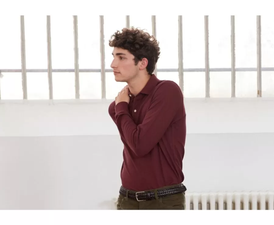 Cheap Polo de hombre de manga larga Burdeos Alec Ii Ml Polos Manga Larga | Polos