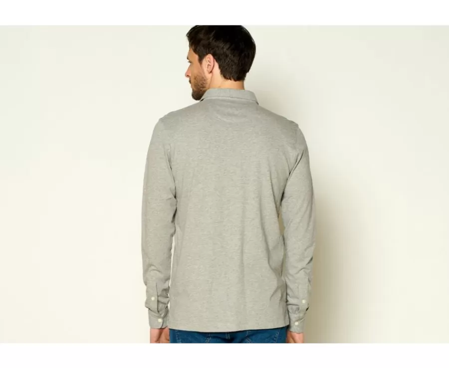 Discount Polo de hombre de manga larga Gris Claro Moteado Aiden Ml Polos Manga Larga | Polos