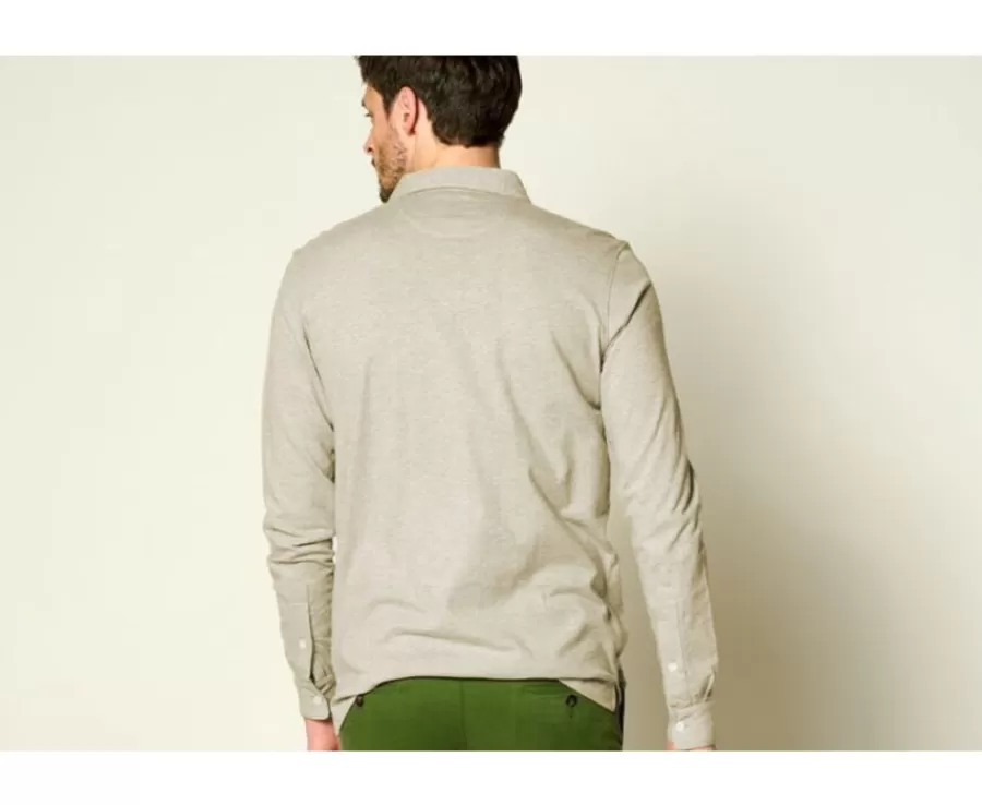 Outlet Polo de hombre de manga larga Topo Claro Moteado Aiden Ml Polos Manga Larga | Polos