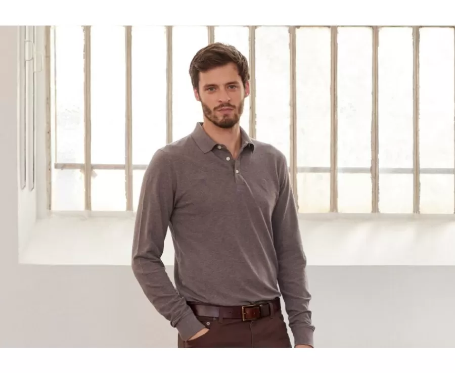 New Polo de hombre de manga larga Topo moteado Alec Ii Ml Polos Manga Larga | Polos