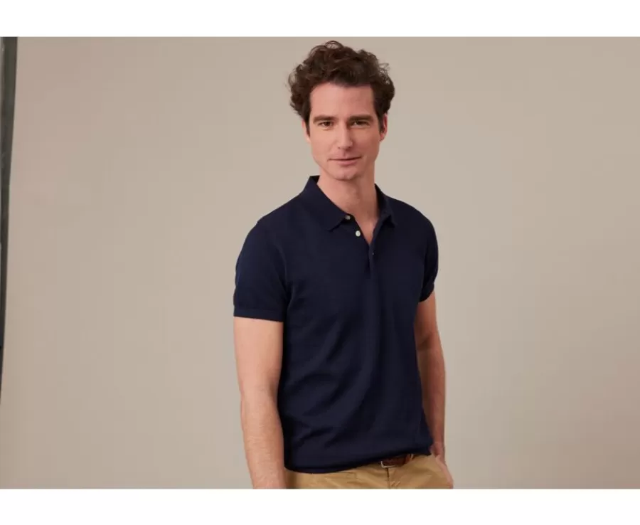 Clearance Polo de hombre Marino Braiden Polos De Vestir | Polos Corte Ajustado