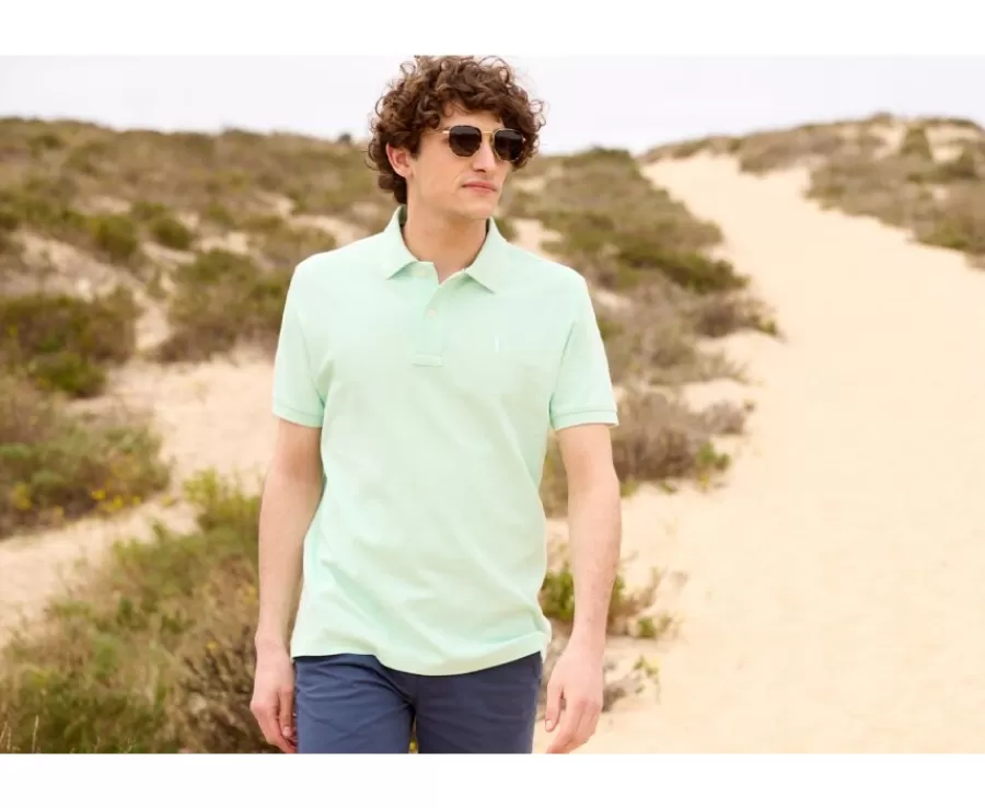 Fashion Polo de hombre Verde Pálido Andy Ii Polos Corte Ajustado