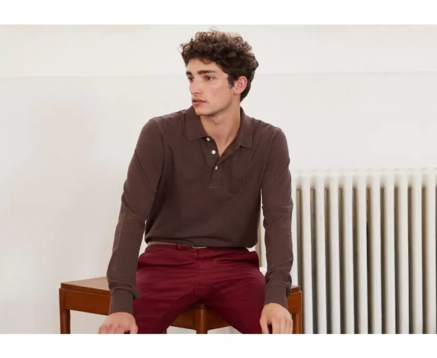 Sale Polo de manga larga Chocolate moteado oscuro Alec Ii Ml Polos Manga Larga | Polos