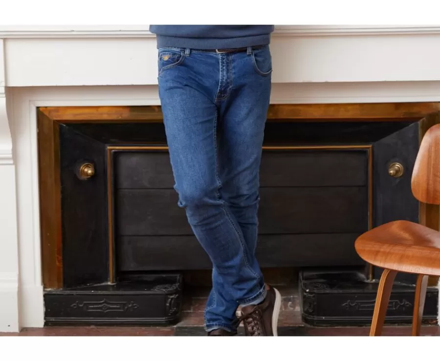 Hot Vaquero de hombre color Vaquero piedra slim Ridley Pantal贸n 5 Bolsillos | Pantalones Vaqueros