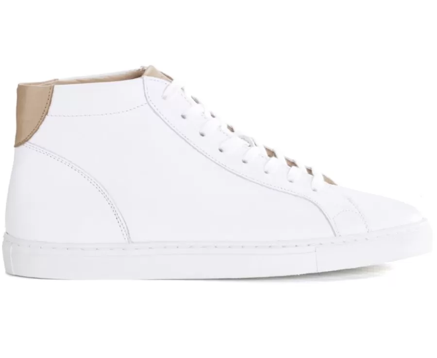 Best Zapatillas altas para hombre de piel Blanco Thornlea Zapatillas Altas