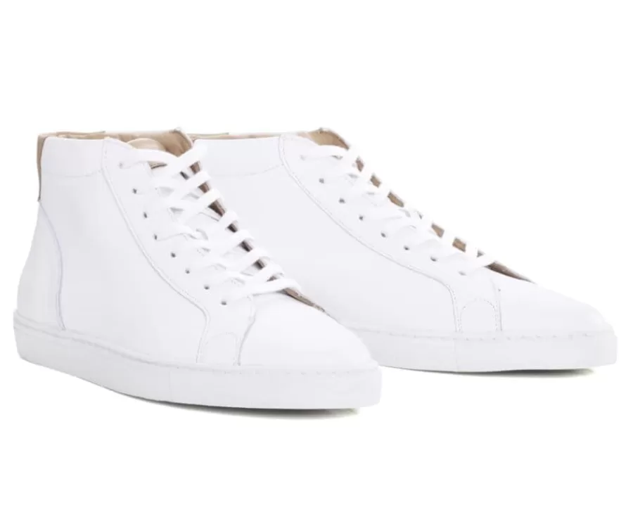 Best Zapatillas altas para hombre de piel Blanco Thornlea Zapatillas Altas