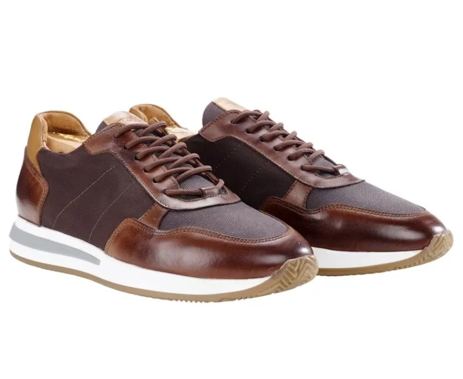 Hot Zapatillas de hombre Chocolate y Piel  Castaña oscura patinada Nirranda Ii Zapatillas