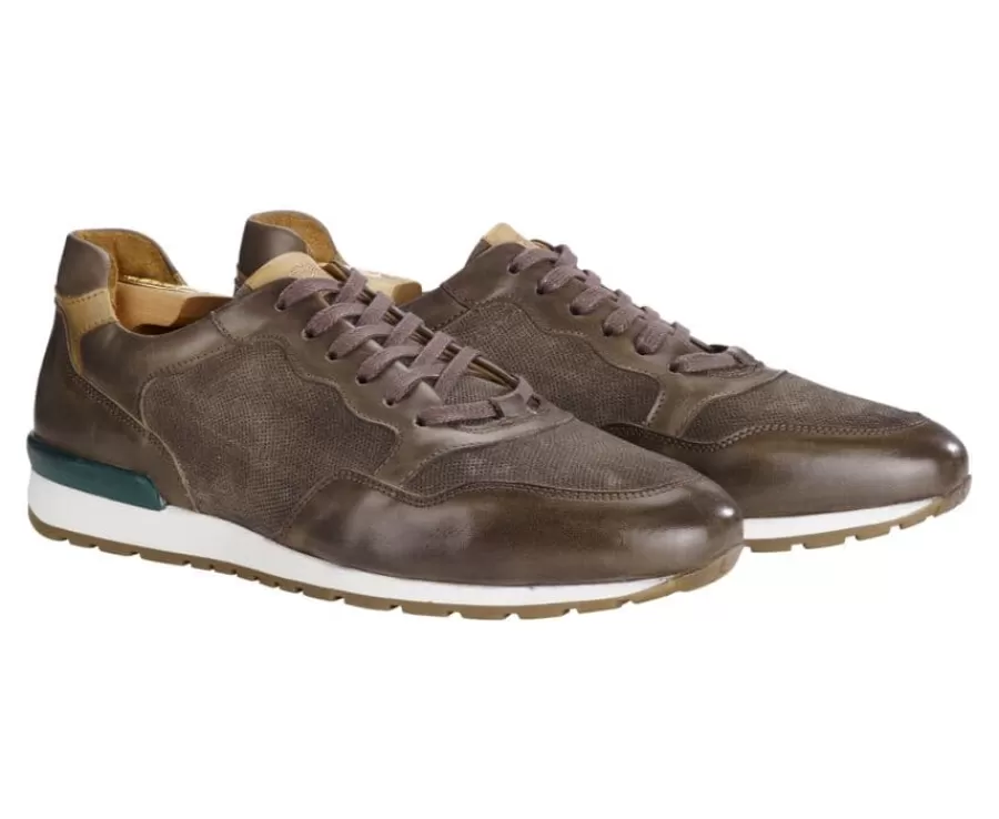 Flash Sale Zapatillas de hombre de Piel Carbón Patinada y terciopelo Gris Canberra Ii Zapatillas