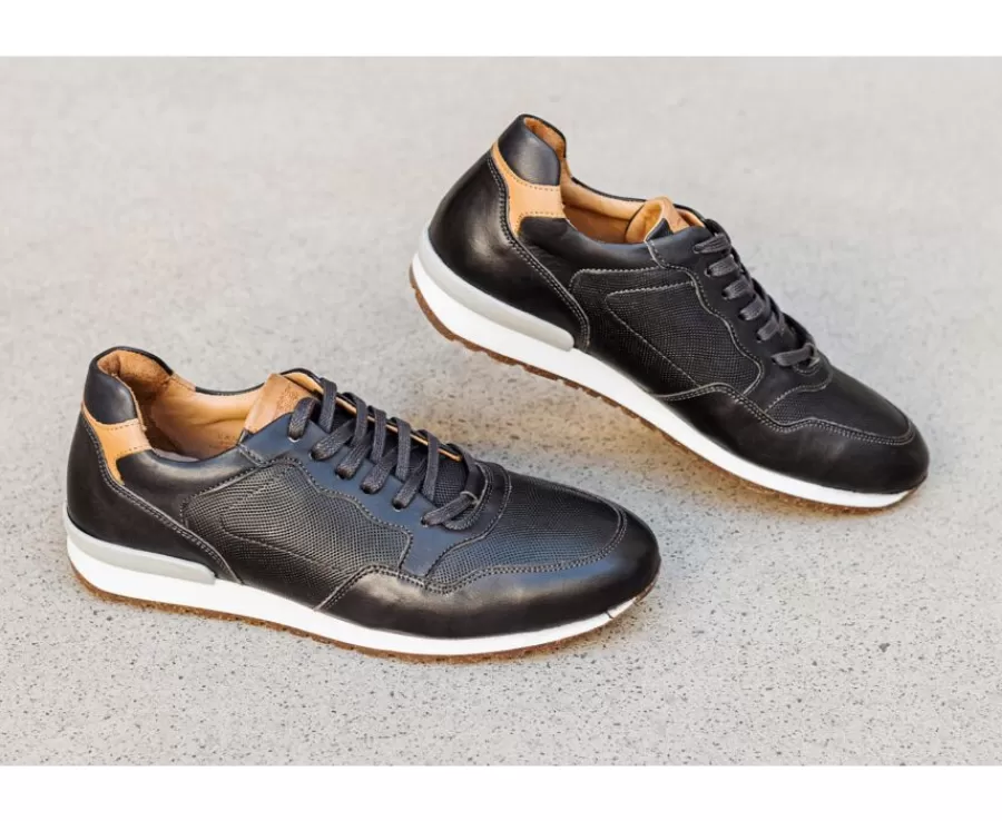 Flash Sale Zapatillas de hombre de Piel Carbón Patinada y terciopelo Gris Canberra Ii Zapatillas