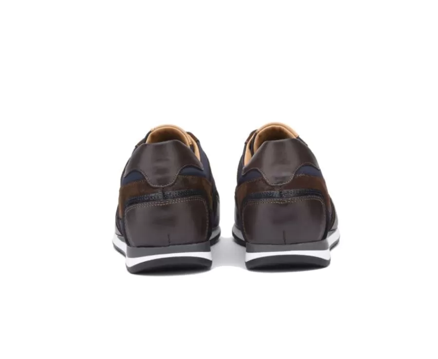 Best Sale Zapatillas de hombre de terciopelo Chocolate y Azul marino Corunna Zapatillas