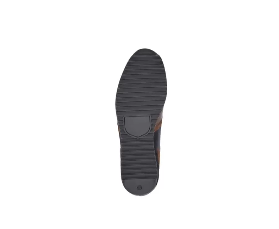 Best Sale Zapatillas de hombre de terciopelo Chocolate y Azul marino Corunna Zapatillas