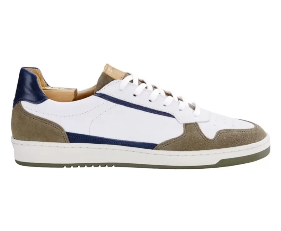 Best Zapatillas de hombre Terciopelo Caqui Blanco y Marino Kolora Zapatillas | Zapatillas Blancas