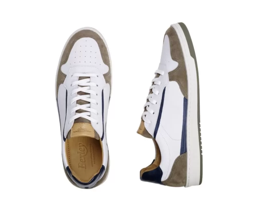 Best Zapatillas de hombre Terciopelo Caqui Blanco y Marino Kolora Zapatillas | Zapatillas Blancas