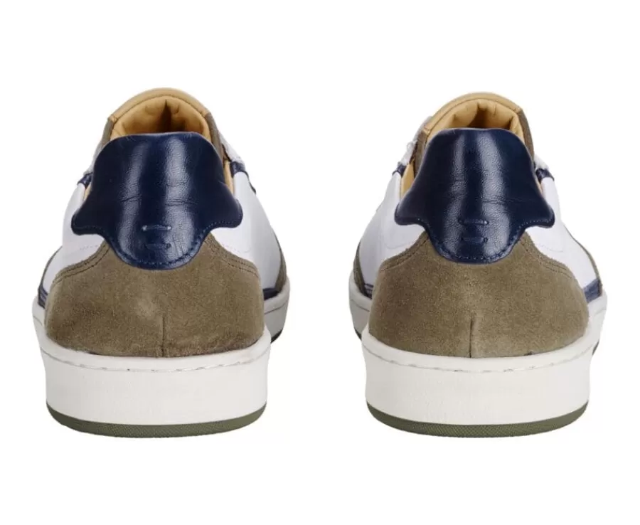 Best Zapatillas de hombre Terciopelo Caqui Blanco y Marino Kolora Zapatillas | Zapatillas Blancas