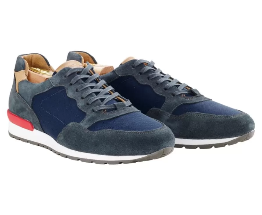 Fashion Zapatillas de hombre Terciopelo Verde Oscuro y Marino Canberra Ii Zapatillas