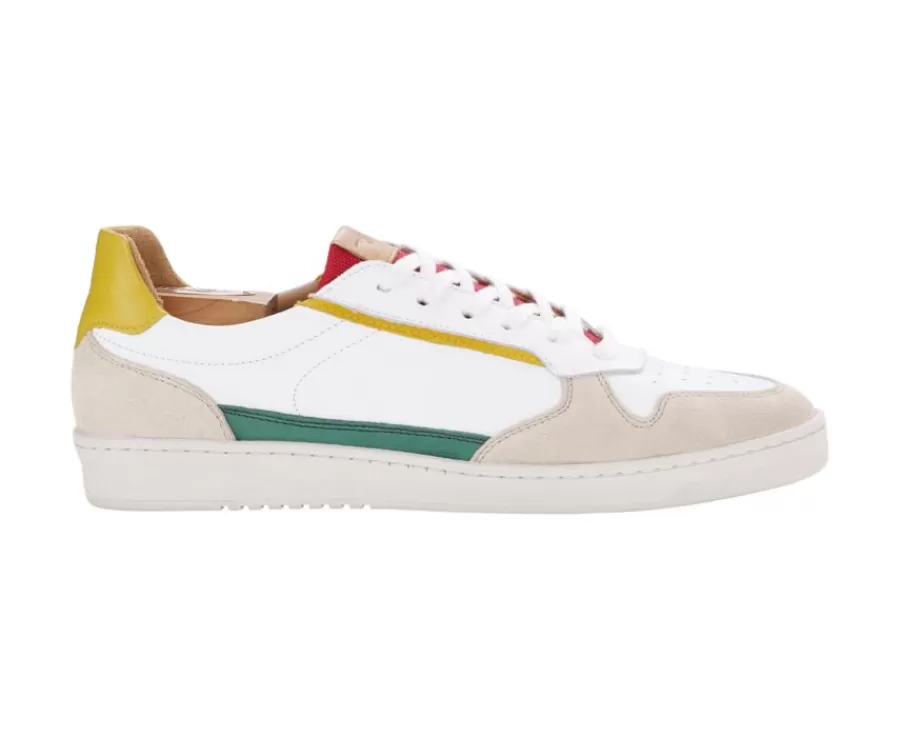 Discount Zapatillas de hombre Verde Blanco Amarillo Kolora Zapatillas | Zapatillas Blancas