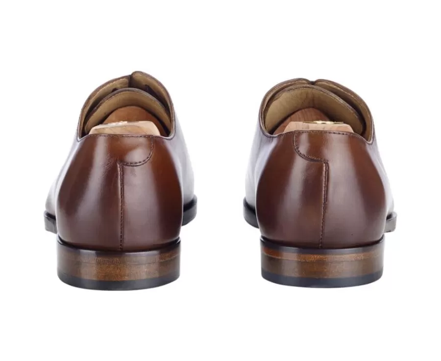 Sale Zapato Oxford Castaño Patinado con suela de cuero con patin Bellagio Patin Zapatos Confort