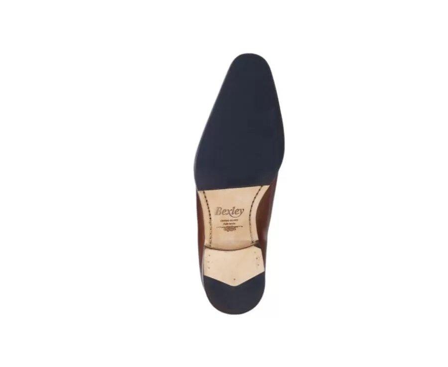 Sale Zapato Oxford Castaño Patinado con suela de cuero con patin Bellagio Patin Zapatos Confort