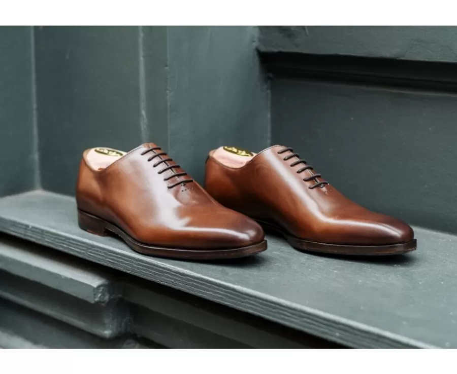 Sale Zapato Oxford Castaño Patinado con suela de cuero con patin Bellagio Patin Zapatos Confort