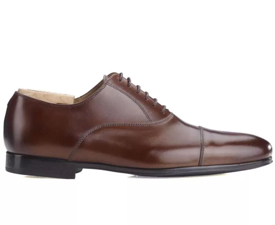 Cheap Zapato Oxford Castaño patinado para hombre con suela de caucho Lennox Gomme Urban Zapatos Confort
