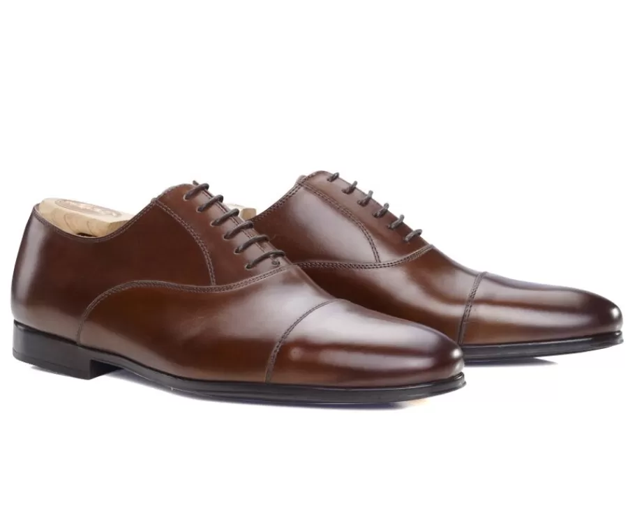 Cheap Zapato Oxford Castaño patinado para hombre con suela de caucho Lennox Gomme Urban Zapatos Confort