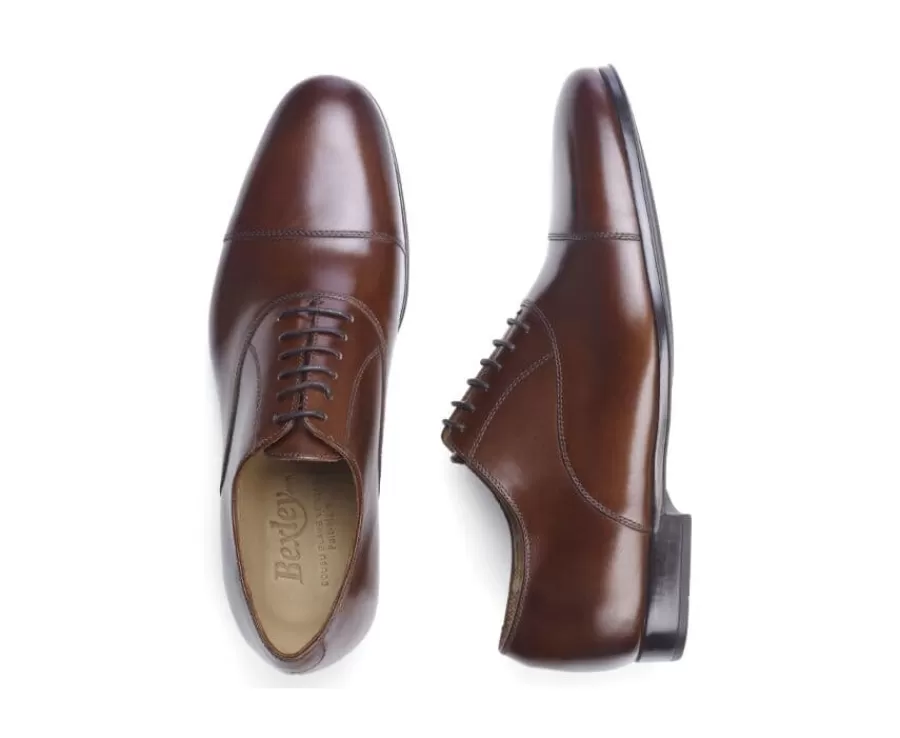 Cheap Zapato Oxford Castaño patinado para hombre con suela de caucho Lennox Gomme Urban Zapatos Confort