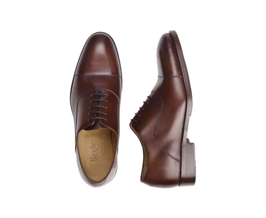 Cheap Zapato Oxford Chocolate patinado con suela de cuero con patín Grakley Zapatos De Boda | Zapatos Oxford