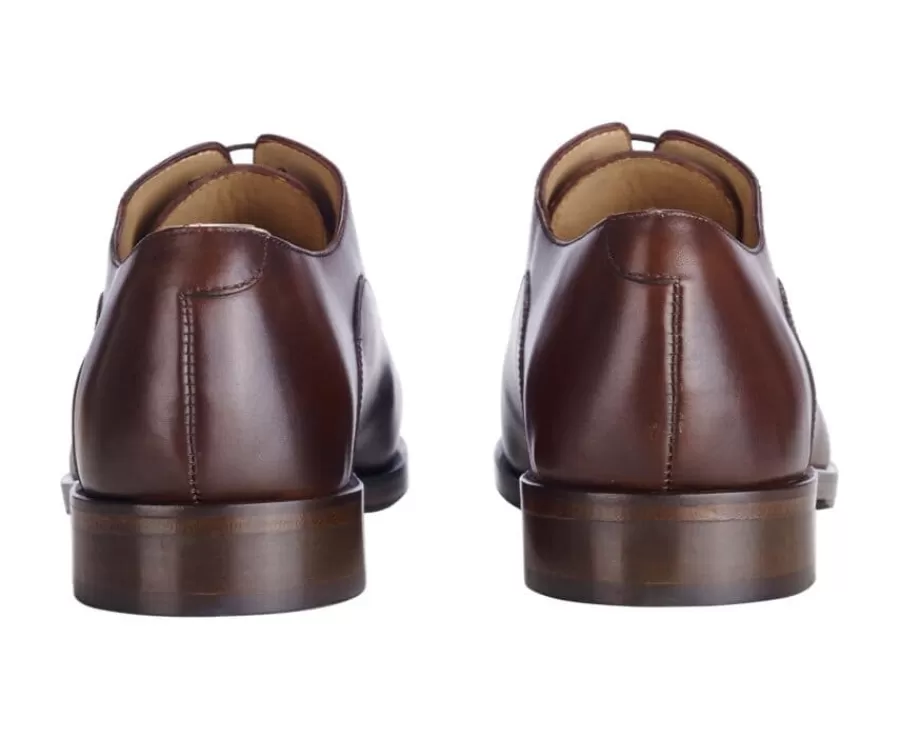 Cheap Zapato Oxford Chocolate patinado con suela de cuero con patín Grakley Zapatos De Boda | Zapatos Oxford