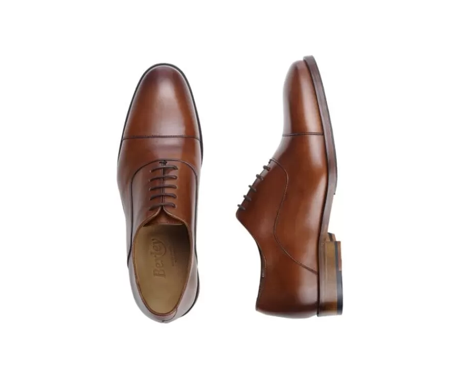 Best Zapato Oxford Coñac Patinado con suela de cuero Grakley Zapatos Oxford