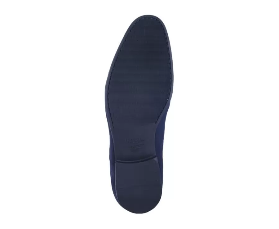 Best Sale Zapato Oxford de terciopelo Azul Marine para hombre Suela de caucho Lennox Gomme Urban Zapatos Confort