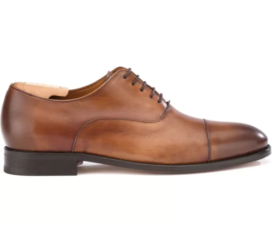 Flash Sale Zapato Oxford para hombre con suela de piel Coñac patinado Winford Zapatos Confort | Zapatos Oxford