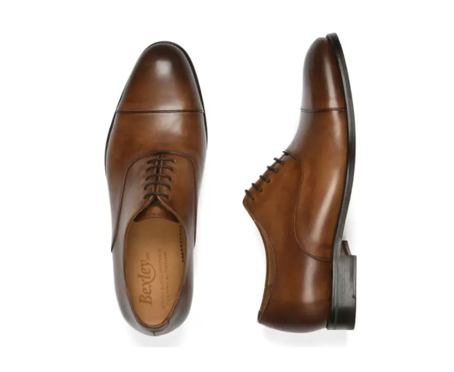 Flash Sale Zapato Oxford para hombre con suela de piel Coñac patinado Winford Zapatos Confort | Zapatos Oxford