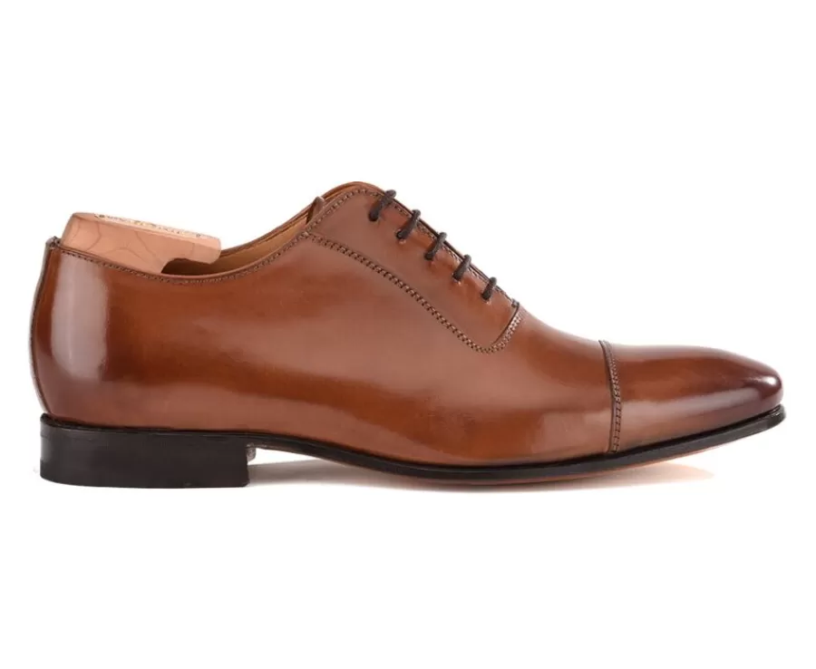 Best Sale Zapato Oxford para hombre Suela de piel Castaño patinado Ringwood Zapatos Confort | Zapatos Oxford