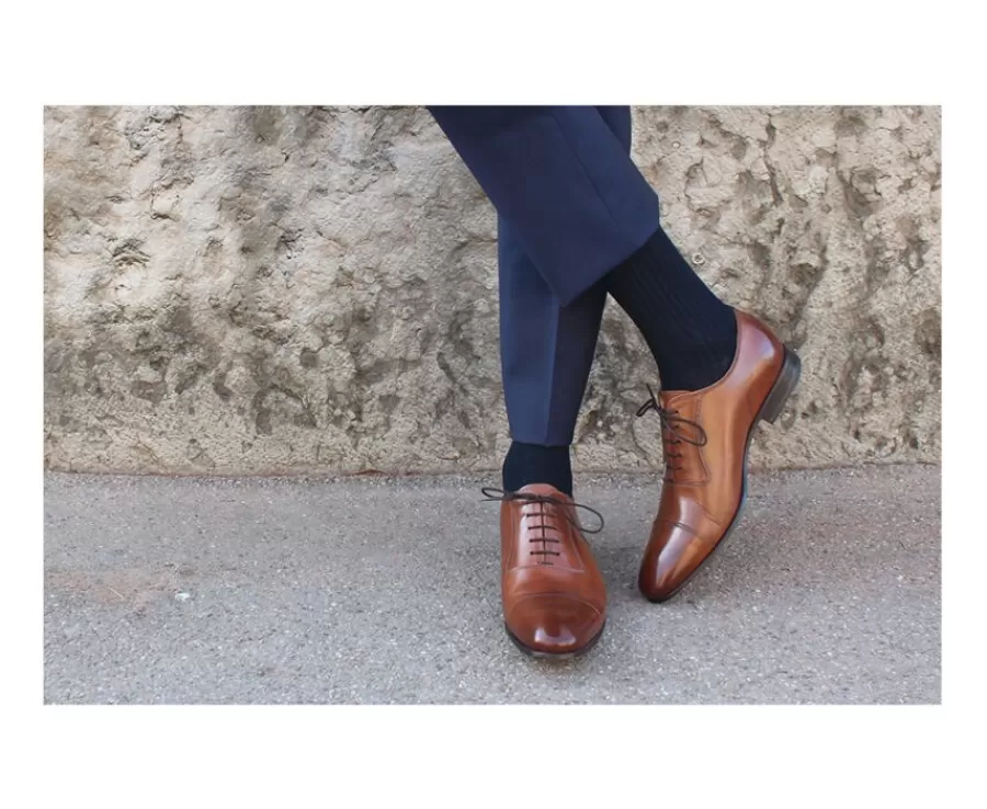 Best Sale Zapato Oxford para hombre Suela de piel Castaño patinado Ringwood Zapatos Confort | Zapatos Oxford