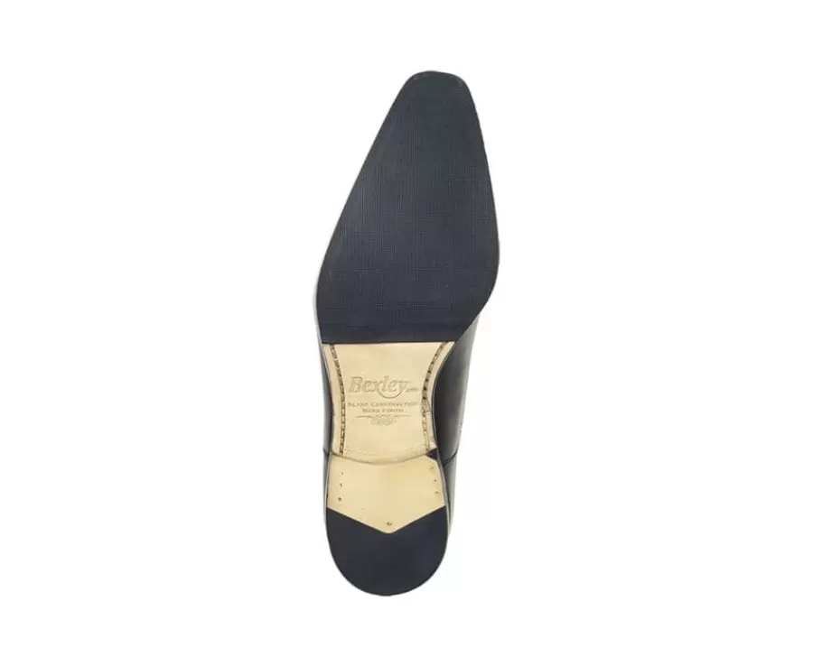 Hot Zapato Oxford para hombre Suela de piel con patín Negro Tremezzo Patin Zapatos De Boda | Zapatos Oxford