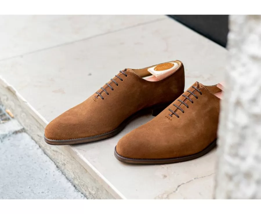 Clearance Zapato Oxford para hombre Suela de piel Terciopelo Coñac Peter Patin Zapatos De Boda