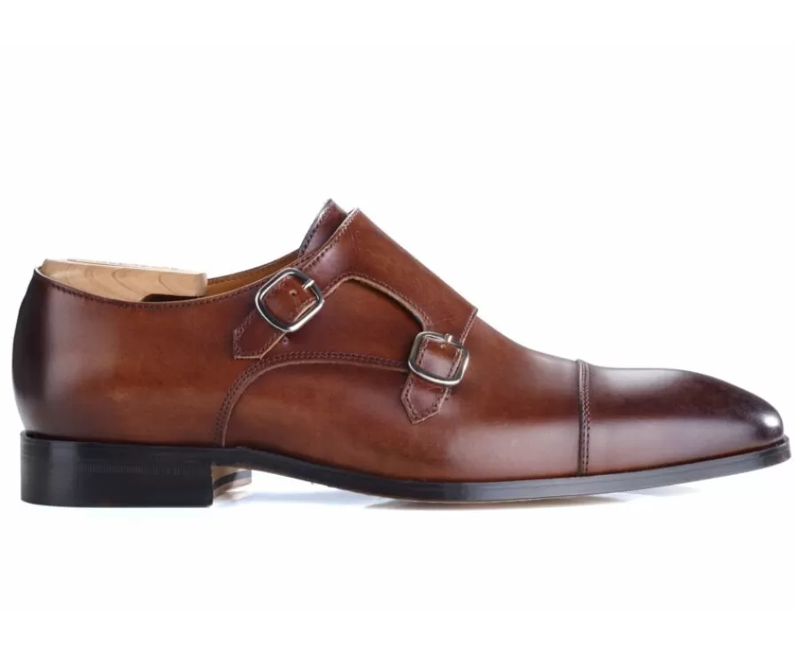 Flash Sale Zapatos Chocolate Patinado de hombre con doble hebilla Cheddington Zapatos Confort | Zapatos De Boda