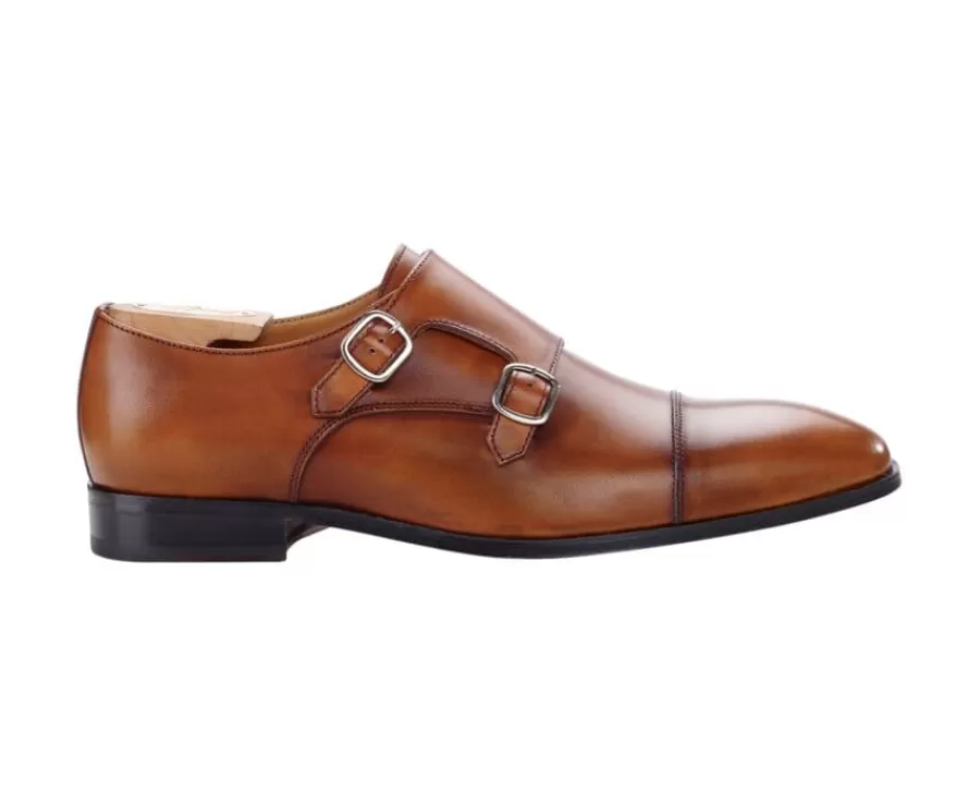Flash Sale Zapatos de hombre Dorado Patinado con doble hebilla Chedington Zapatos De Boda | Hebillas