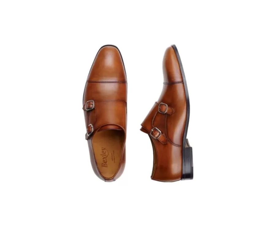 Flash Sale Zapatos de hombre Dorado Patinado con doble hebilla Chedington Zapatos De Boda | Hebillas
