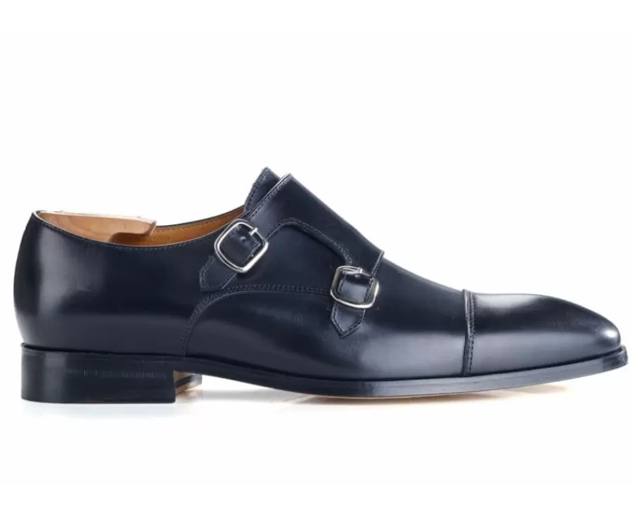 Outlet Zapatos de hombre negros con doble hebilla Cheddington Zapatos Confort | Hebillas