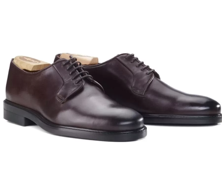Store Zapatos derby Chocolate oscuro con suela de goma Monterey Classic Gomme City Zapatos Derby Y Bluchers