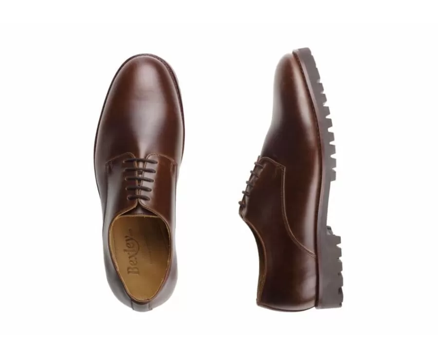 Sale Zapatos derby Chocolate para hombre con suela de goma Bushey Gomme Zapatos Confort | Zapatos Derby Y Bluchers