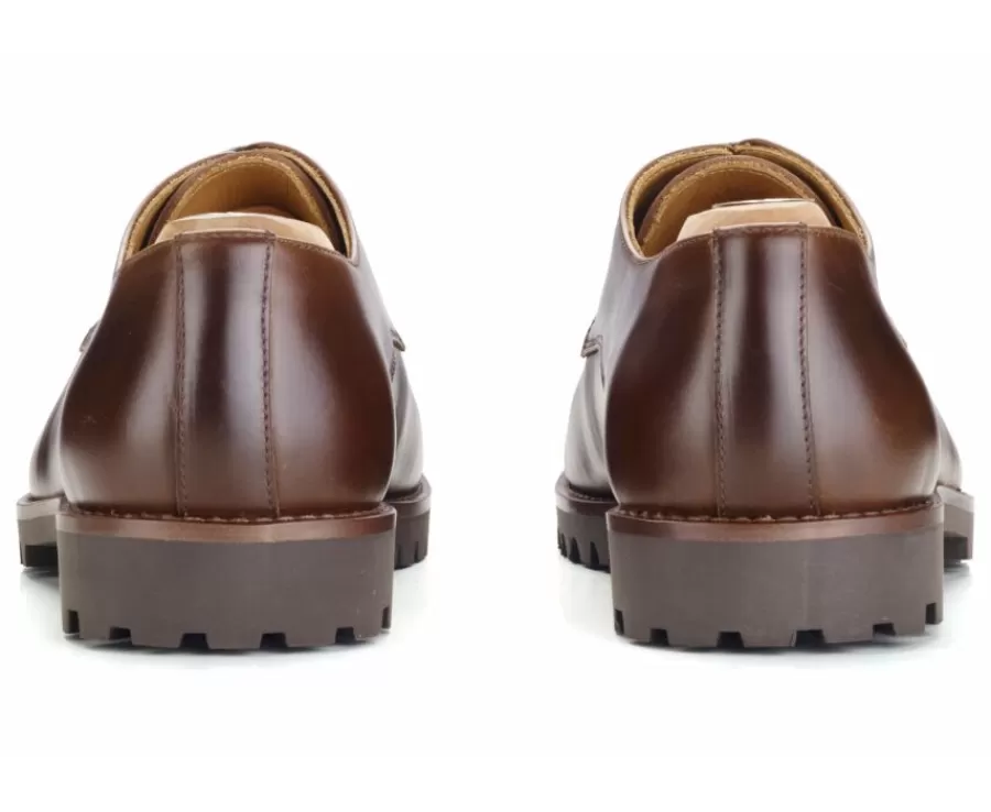 Sale Zapatos derby Chocolate para hombre con suela de goma Bushey Gomme Zapatos Confort | Zapatos Derby Y Bluchers