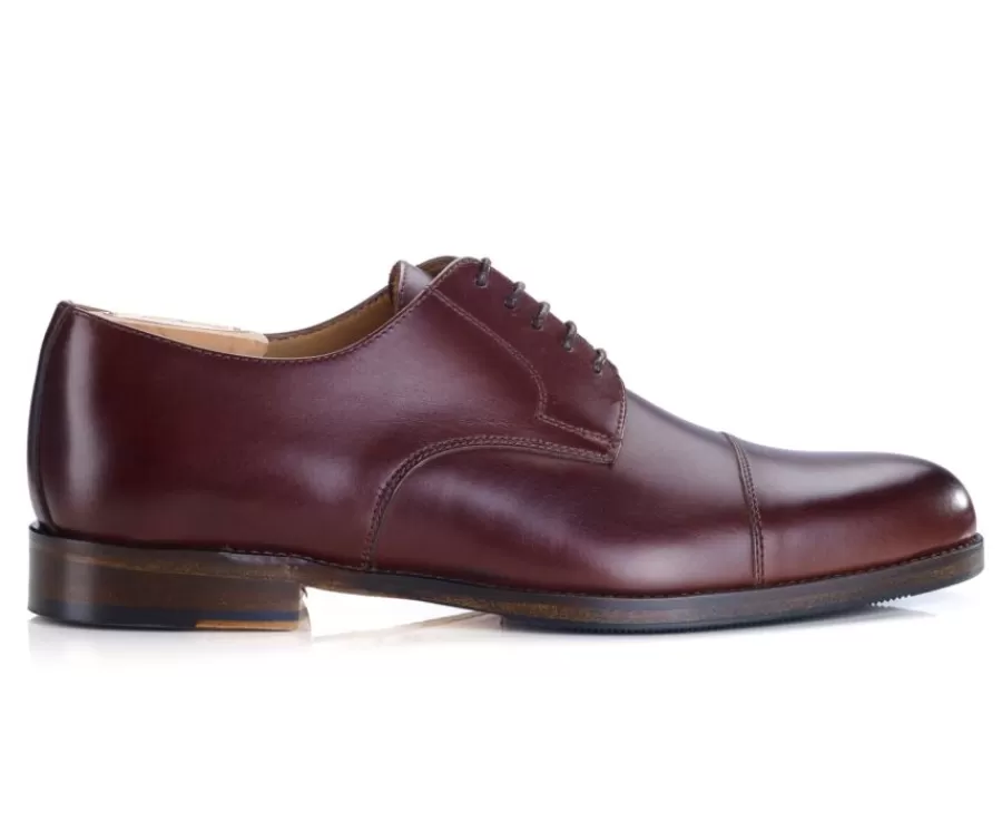 Outlet Zapatos derby de hombre Burdeos con suela de cuero Mayfair Classic Patin Zapatos Confort