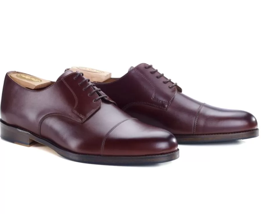 Outlet Zapatos derby de hombre Burdeos con suela de cuero Mayfair Classic Patin Zapatos Confort