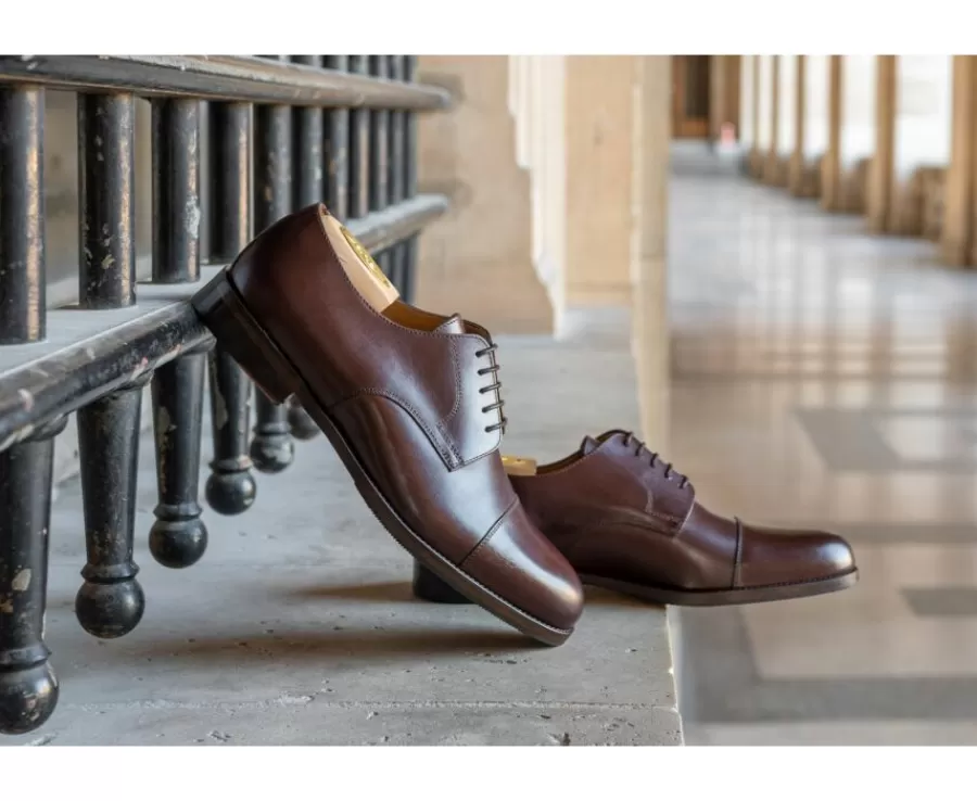 Outlet Zapatos derby de hombre Burdeos con suela de cuero Mayfair Classic Patin Zapatos Confort