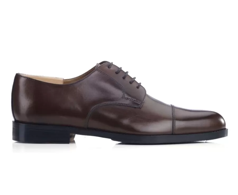 Clearance Zapatos derby de hombre Chocolate con suela de cuero Mayfair Classic Patin Zapatos Confort