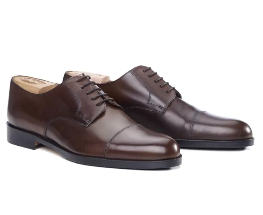 Clearance Zapatos derby de hombre Chocolate con suela de cuero Mayfair Classic Patin Zapatos Confort