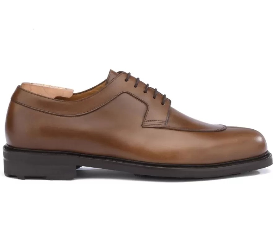 Clearance Zapatos derby de hombre Coñac con suela de caucho Kent Gomme Country Zapatos Confort | Zapatos Derby Y Bluchers