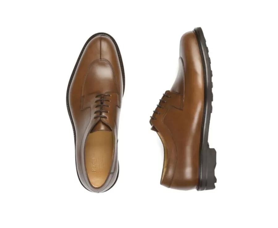 Clearance Zapatos derby de hombre Coñac con suela de caucho Kent Gomme Country Zapatos Confort | Zapatos Derby Y Bluchers